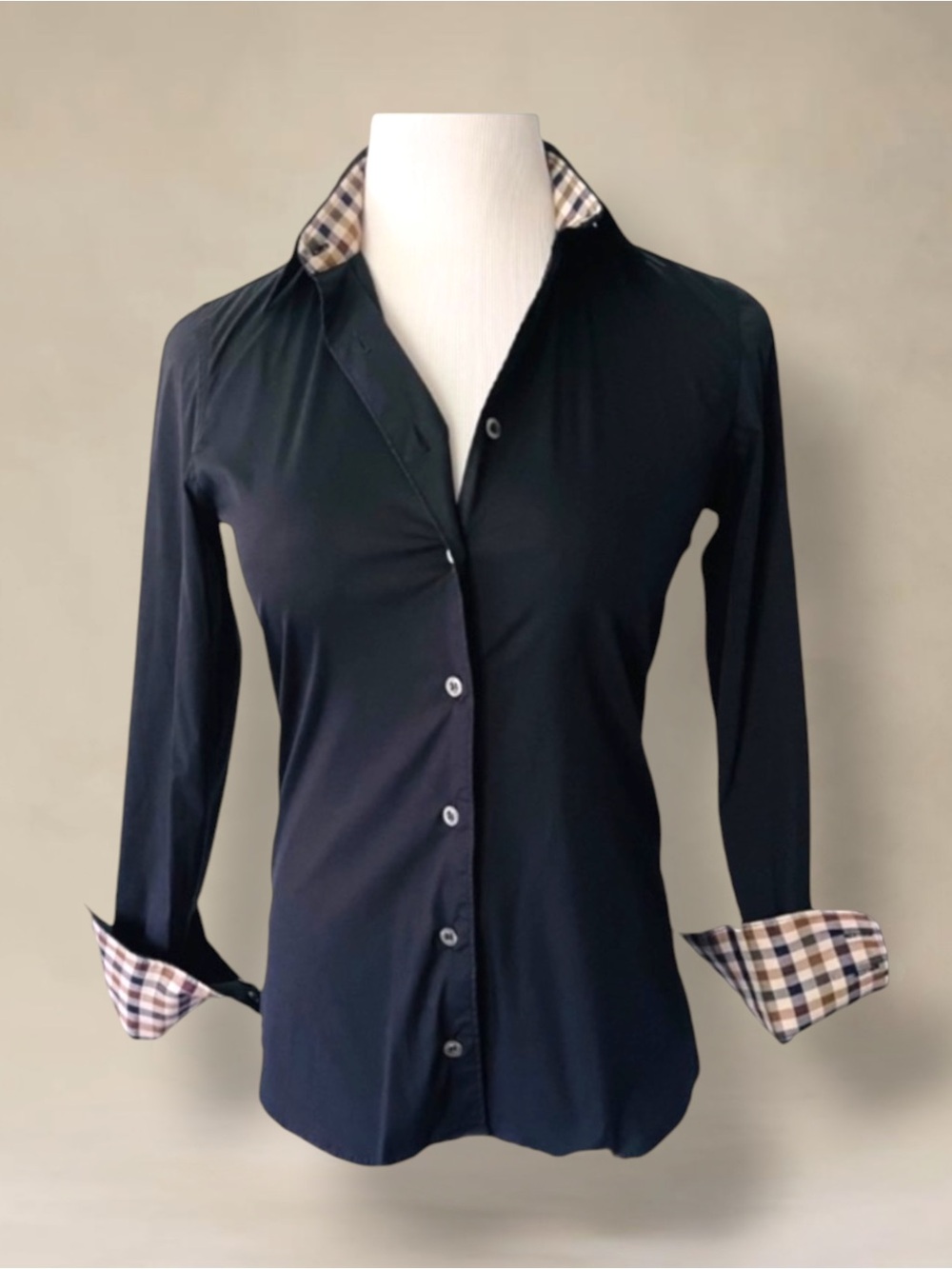 AQUASCUTUM LONDON Black Women’s Cotton Shirt Size 4